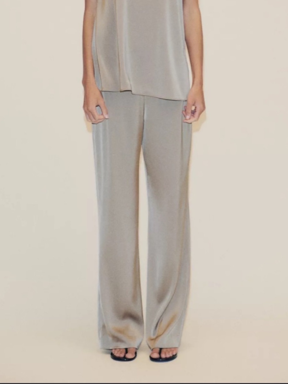 Zara High Waisted Satin Trouser